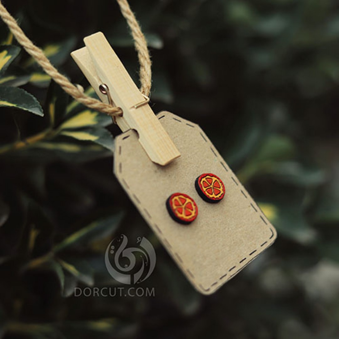 گل گوش پرتقال (1) - گوشواره - رنگی